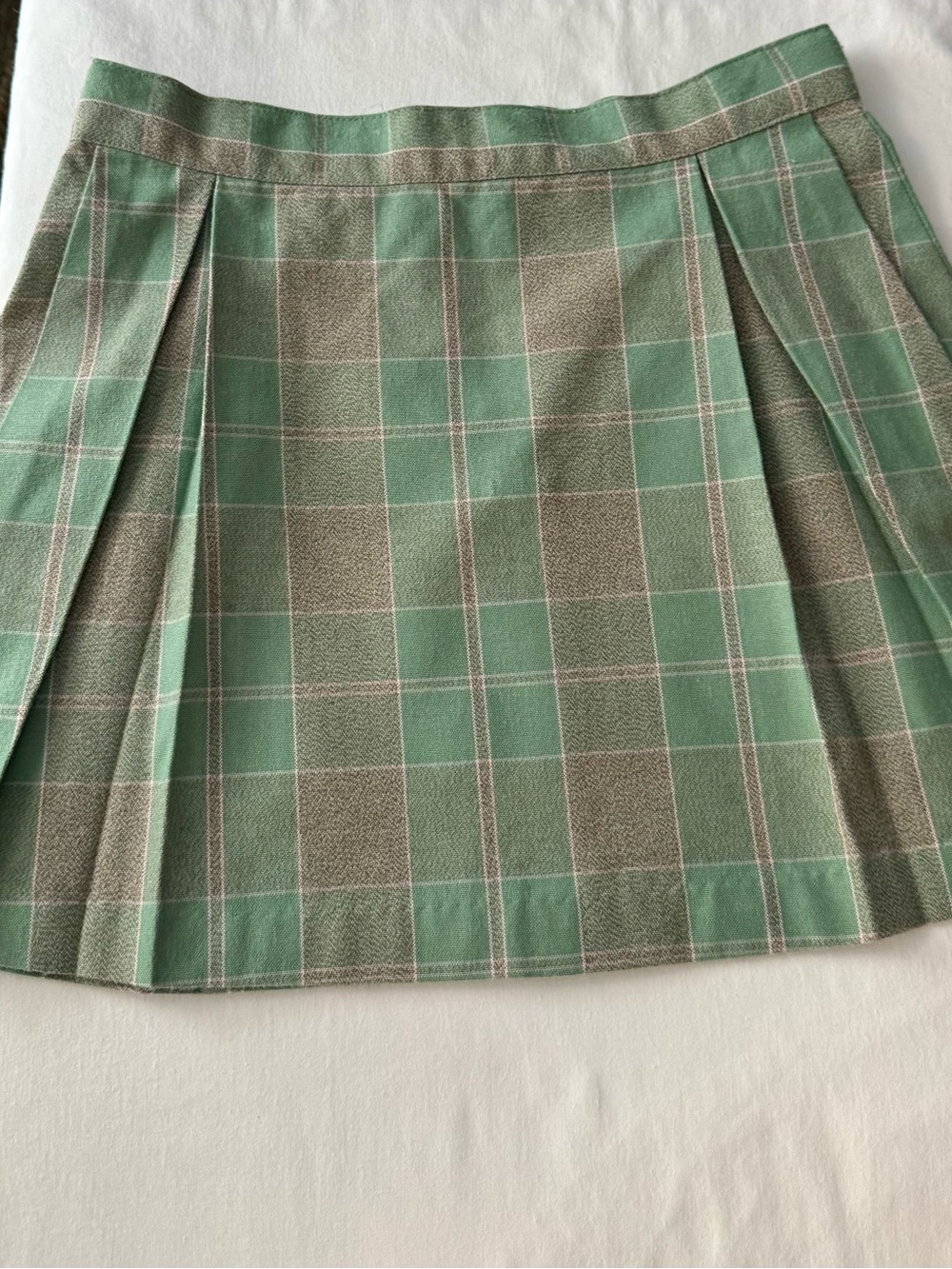 The Beaufort Bonnet Company Classic Pleated Green Plaid Skirt